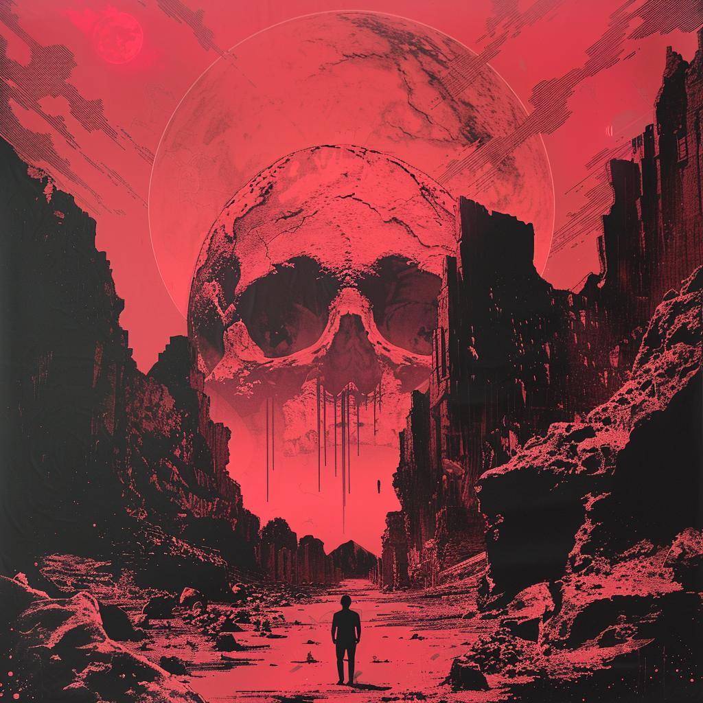 surreal  album  cover  hyper-realistic  screenprinting  Aryz  end  things  dark  conceptual 960401