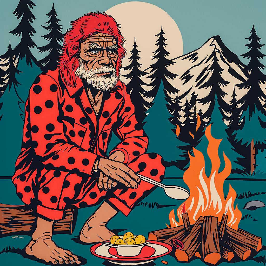 sasquatch  campfire  forest  cooking  pajamas  outdoors  food  relaxing  nature  evening 962674