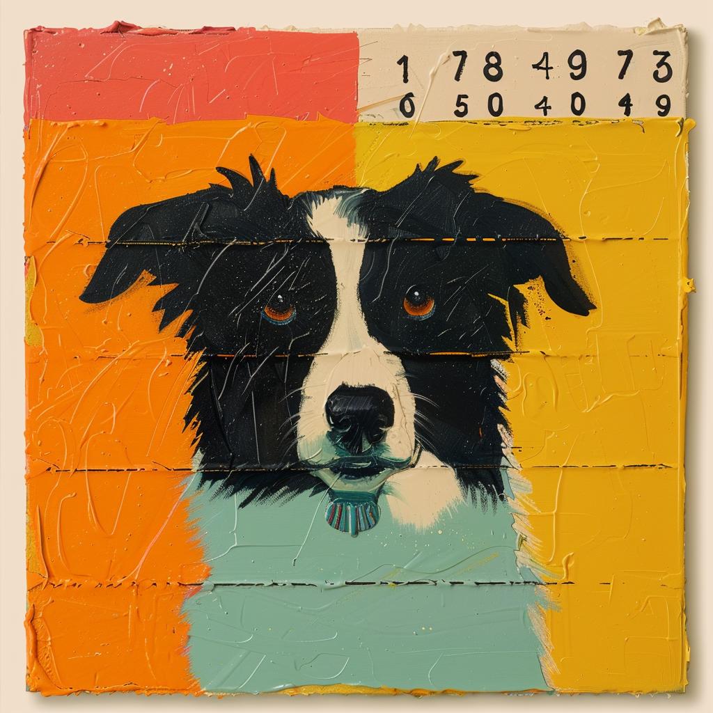 encaustic  paint  collie  yellow  orange  red  background  impasto  Joan  Cornella 1015454