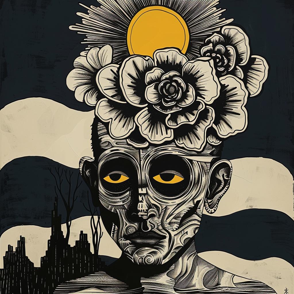introspective  naturalistic  spiritual  terror  skull  flowers  poster  dark  emotion  art 936193
