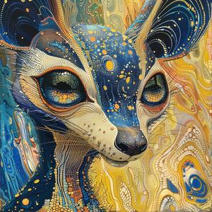 skunk  fennec  fox  portrait  comic  vintage  surrealism  ArtNouveau  pointillism  blue 1076866