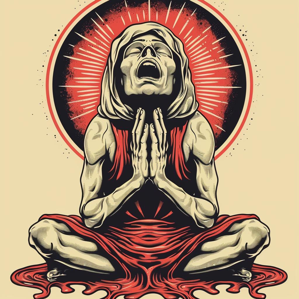 provocative  art  spiritual  terror  dark  occult  man  red  robes  lotus 931632