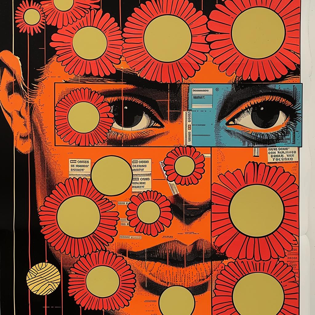woman  face  flowers  abstract  impressionism  graphic  collage  design  Rauschenberg  Fairey 968481