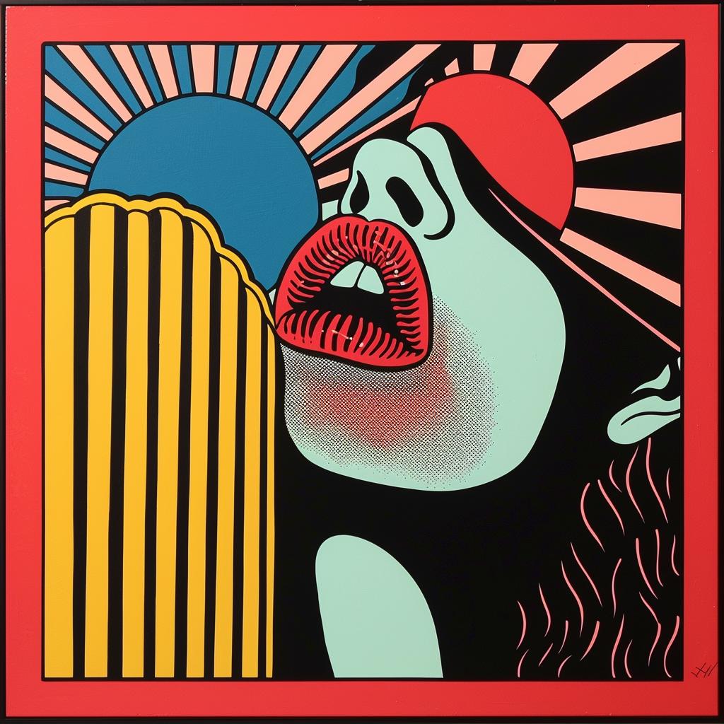 chromolithography  woman  mouth  open  painting  Rodchenko  Kandinsky  photographic  collage  artwork 1023099