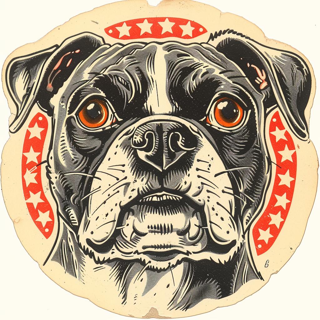 pit  bull  dog  sticker  playful  animal  illustration  circular  graphic  art 943097