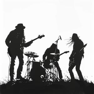 silhouette  band  playing  hill  black  white  drawing  art  music  portrait 1038012