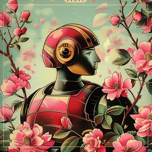 robot  flowers  art  graphic  illustration  chromolithography  design  colorful  nature  playful 1054193