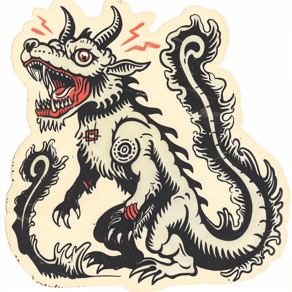mythical  creature  hybrid  animal  fantastical  sticker  unique  halftone  stylized  Todd McFarlane 934820