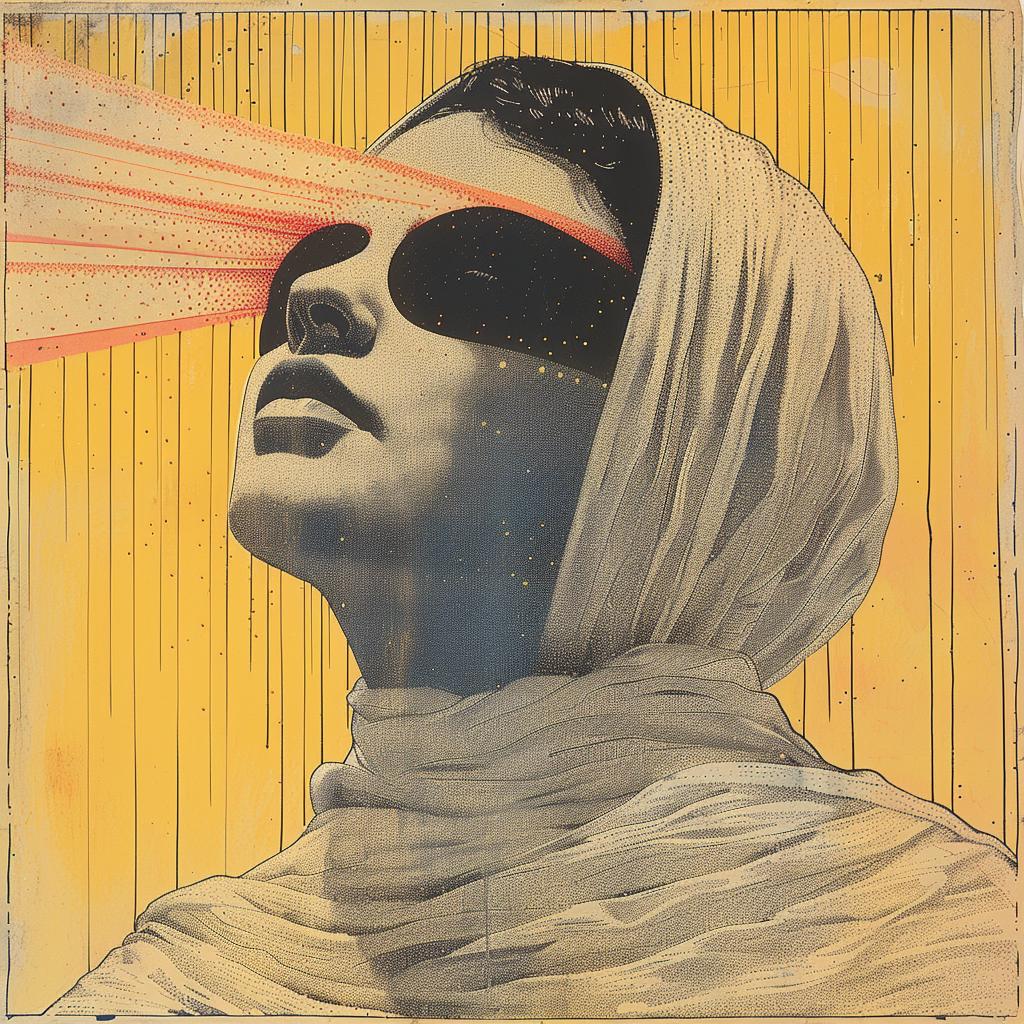 surreal  op-art  design  sunglasses  scarf  woman  lighting  glow  art  creative 917942