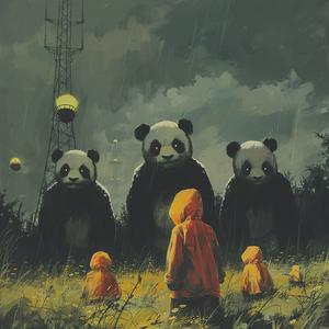 pandas  painting  rain  child  ominous  occult  Simon  Stalenhag  Lorser  Feitelson 1079985