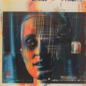 woman  face  computer  screen  chromolithography  TV  glitch  digital  art  modern 1041107
