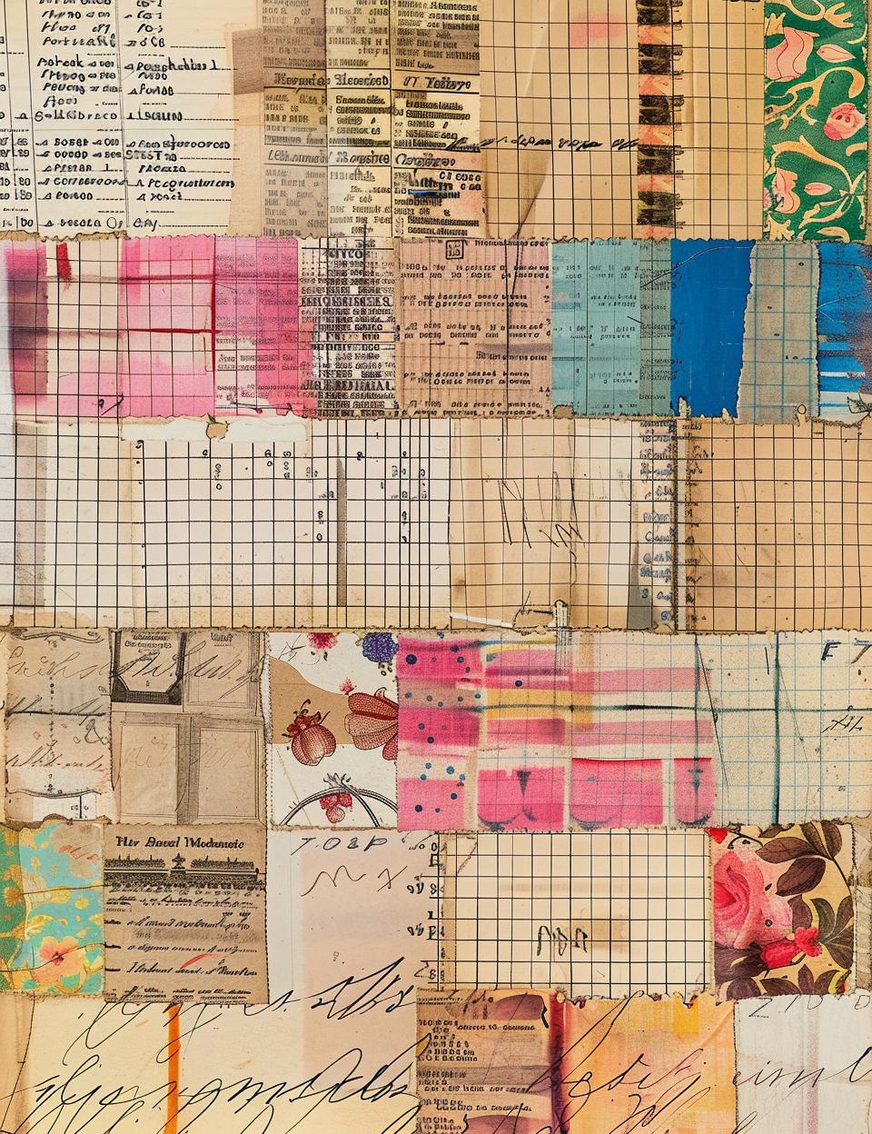vintage  ledger  collage  notes  old  papers  patterns  marginalia  art  texture 962098