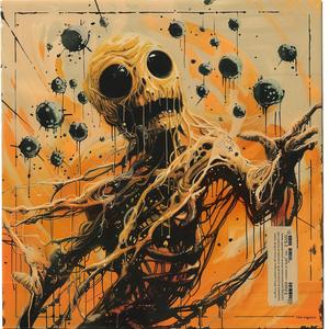 skeleton  black  eyes  face  painting  encaustic  art  Bernie  Wrightson  creepy 1065487