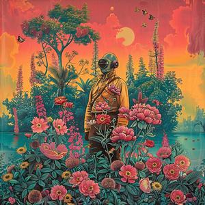 painting  man  garden  flowers  chromolithography  colorful  natural  landscape  artwork  nature 1060395