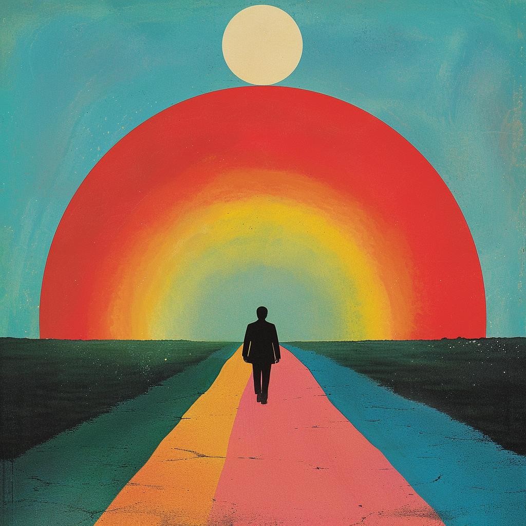 surreal  album  cover  rainbow  colorful  Joan  Cornella  creative  art  people 973897