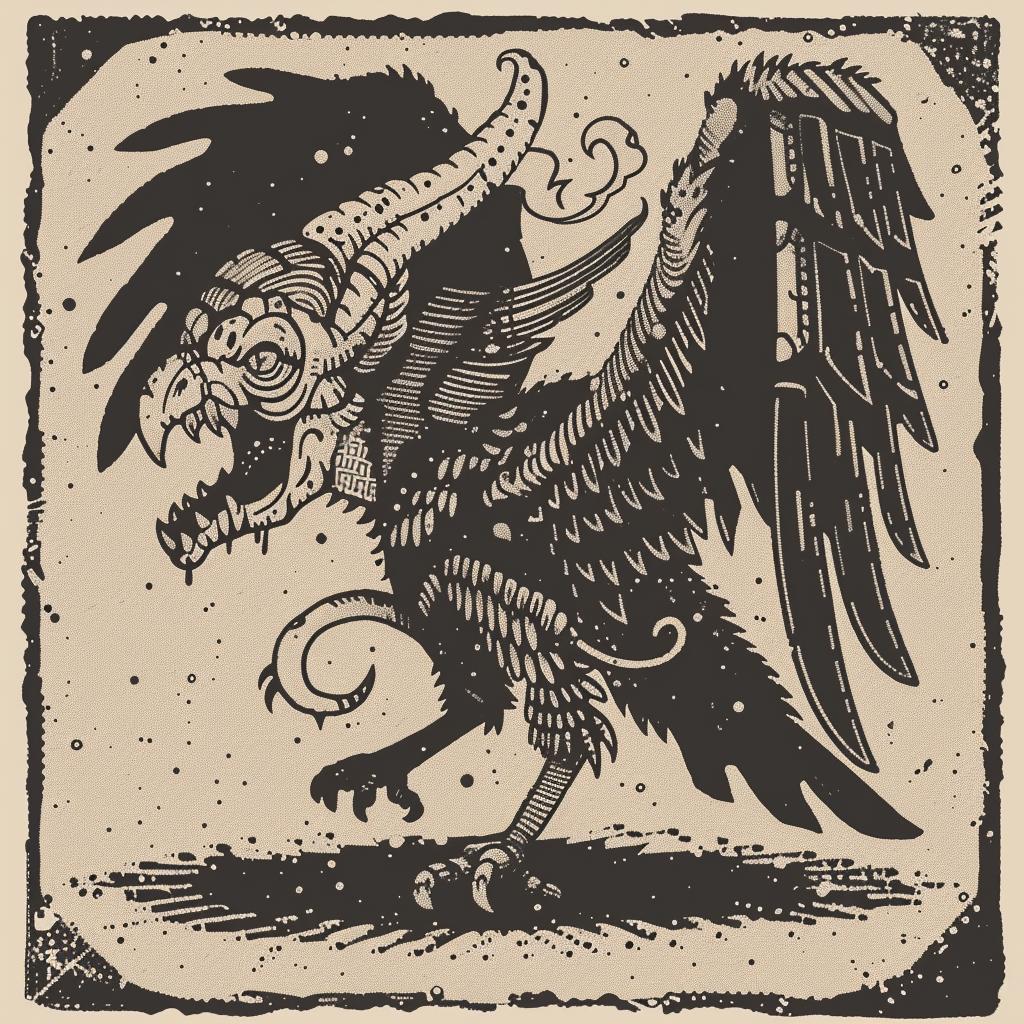 Provocative  Art  Griffin  Wings  Dark  Occult  McFarlane  Spiritual  Illustration  Black 935084