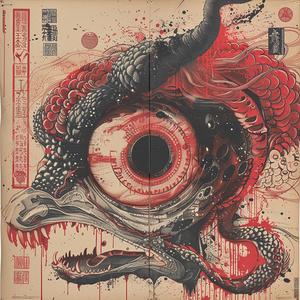 dragon  eye  surreal  symbolist  hyper-realistic  screenprinting  album  cover  art  poster 1078353