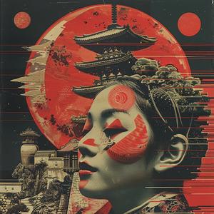 woman  red  black  makeup  moon  Tim  Biskup  Risograph  symbolist  surreal 1078577
