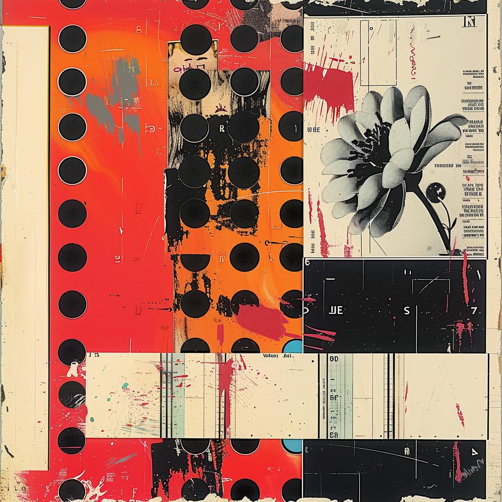 polka  dots  flowers  black  white  abstract  artistic  textured  playful  design 942618