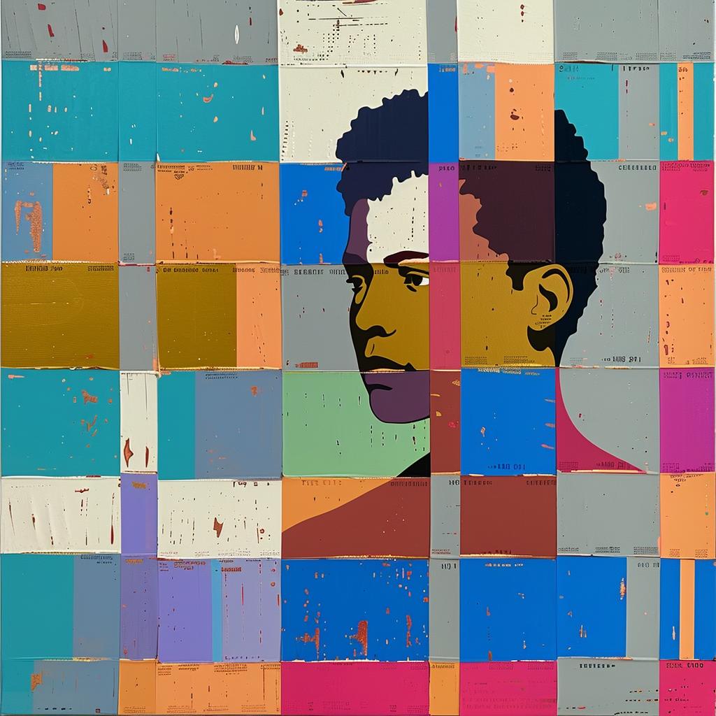 portrait  African-American  man  black  colorful  background  expressive  art  abstract  vivid 938457