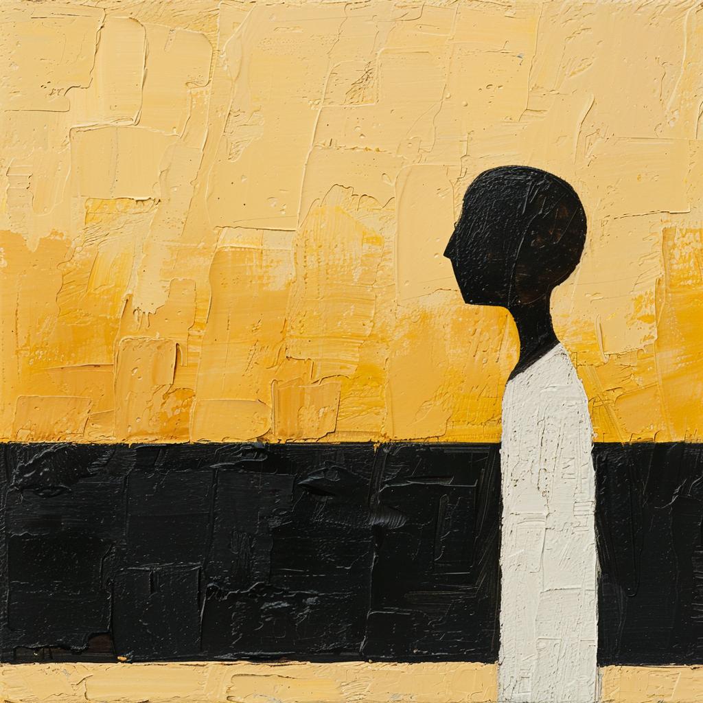 person  yellow  background  painting  album  retro  abstract  stylized  bold  narrative 963581