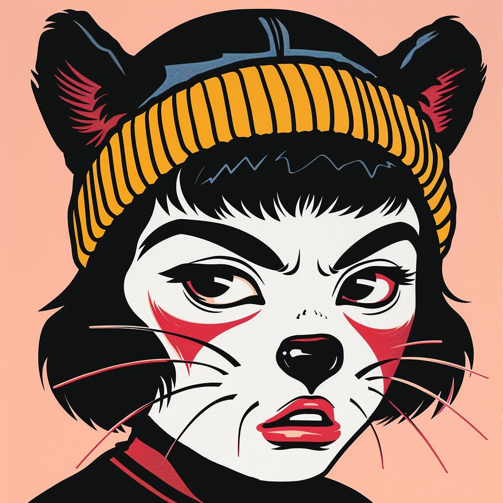 poster  cat  hat  whimsical  illustration  funny  colorful  humor  character  art 966788