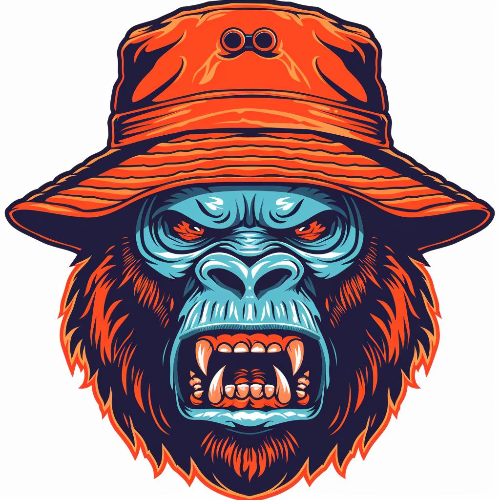 gorilla  aggressive  streetwise  zoo  animal  bucket  hat  culture  simple  minimal 958767