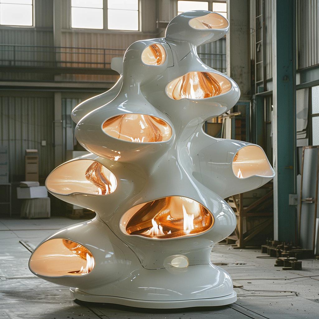 sculpture  futuristic  ceramic  gold  industrial  color  lighting  white  unique  design 965063