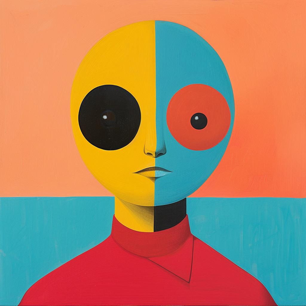 surreal  painting  man  eyes  album  art  creative  Joan  Cornella  colorful 1019128