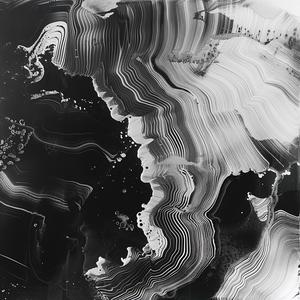 صورة فوتوغرافية بالأبيض والأسود، موجة، فن تجريدي، نمط سائل، رسم فوتوغرافي، حبر 1039073