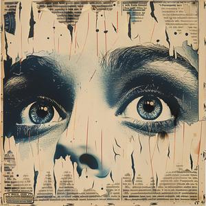 chromolithography  woman  face  painting  torn  paper  art  colorful  expression  portrait 1052065