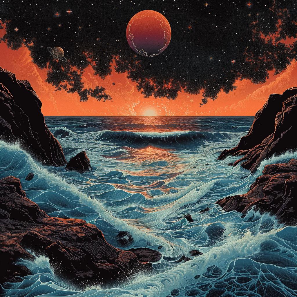 Tycho  album  flowerpunk  Ralph  McQuarrie  teal  orange  sunrise  galaxy  pulsar 941866