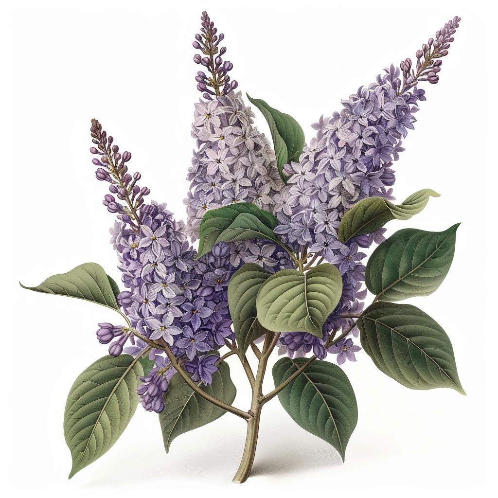 illustration  lilacs  purple  flowers  white  background  botanical  minimalist  nature  art 971429