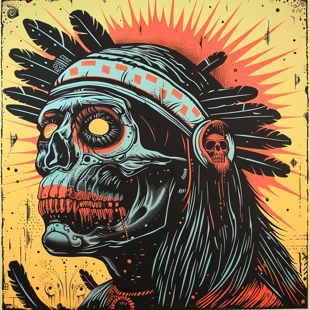 skull  headdress  poster  apache  occult  dark  design  indigenous  illustration  art 925814