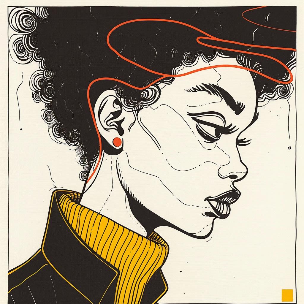Pop  Art  female  african-american  curly  hair  drawing  portrait  style  design 938171