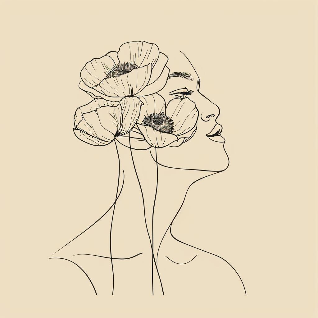 رسم متجهي، زهور أحادية اللون، بوهو بسيط، رسم خطي، طبيعة مفاهيمية، 960060