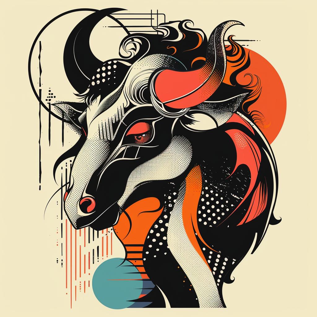 mythical  creature  hybrid  bull  tribal  tattoo  fantasy  unique  halftone  art 939535