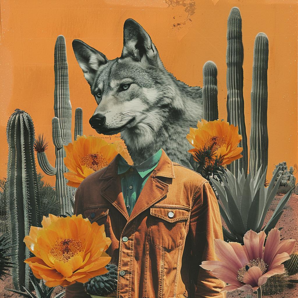 minimal  collage  wolf  cactus  surreal  streetwear  art  nature  illustration  creative 950324