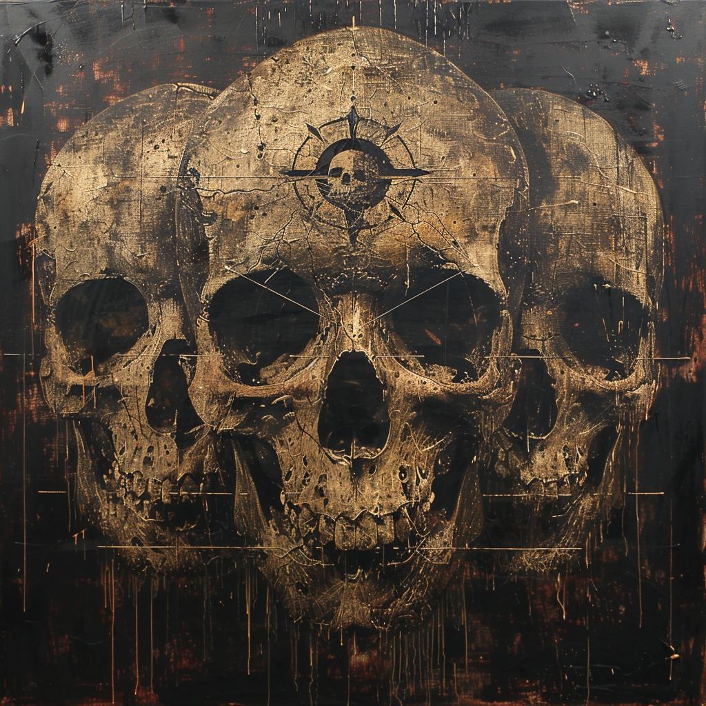 occult  skulls  compass  horror  dark  mystical  symbolic  gothic  fantasy  illustration 1035411