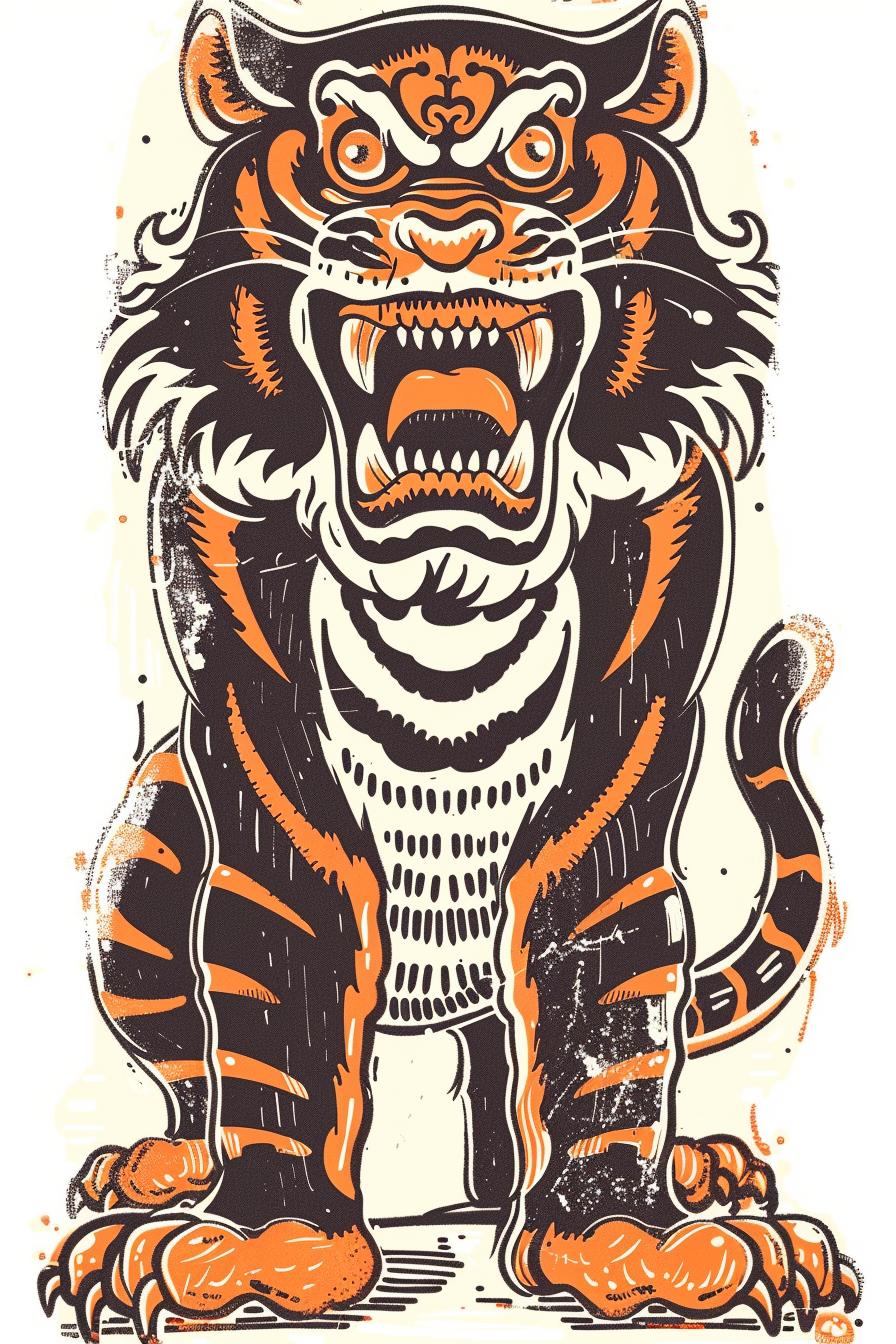 tiger  mythical  snarling  Todd-McFarlane  creature  upright  fantasy  illustration  graphic  dynamic 934071