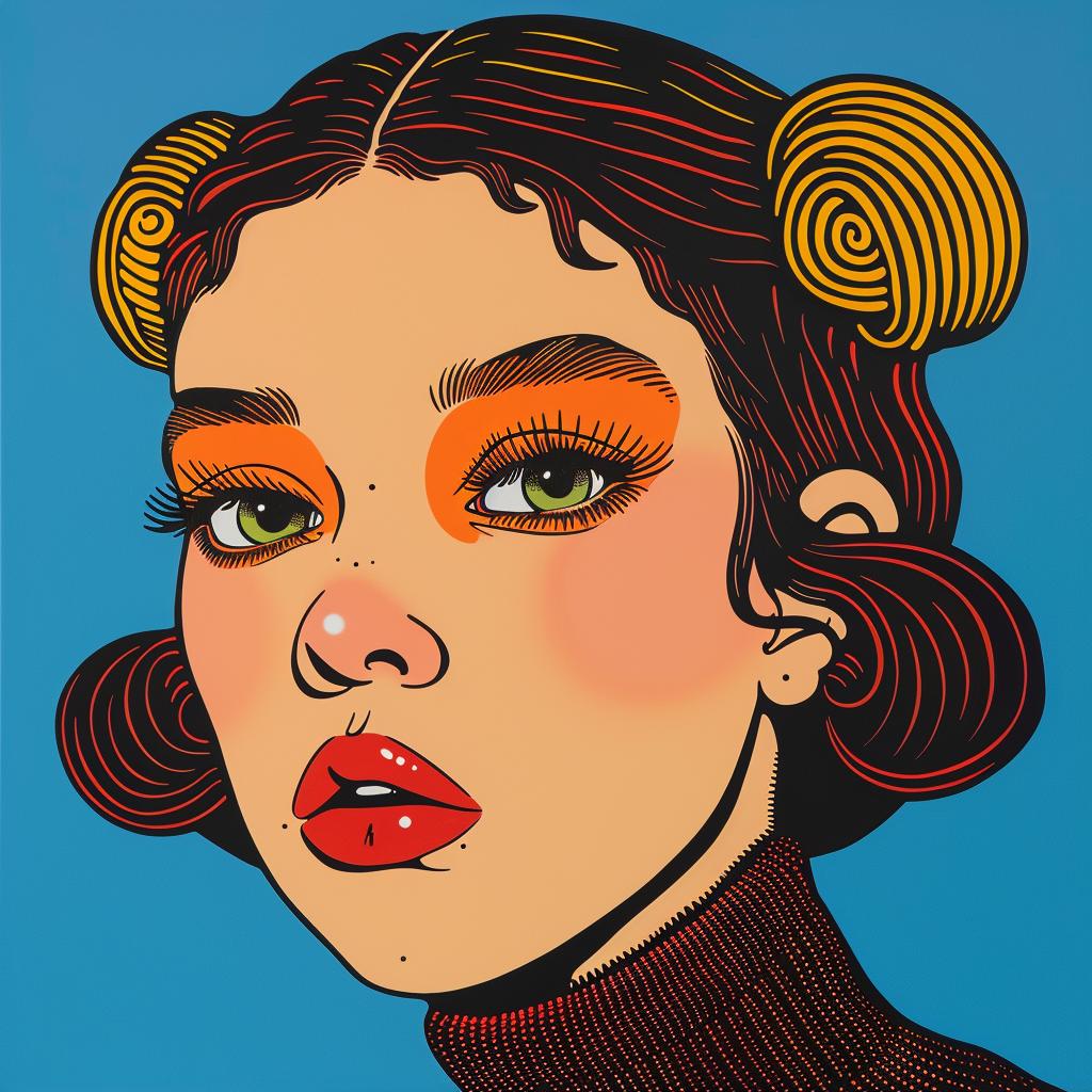 Painting  Woman  Orangehair  Turtleneck  Stylized  Portrait  Contemporary  Colorful  Feminine  Creative 972661