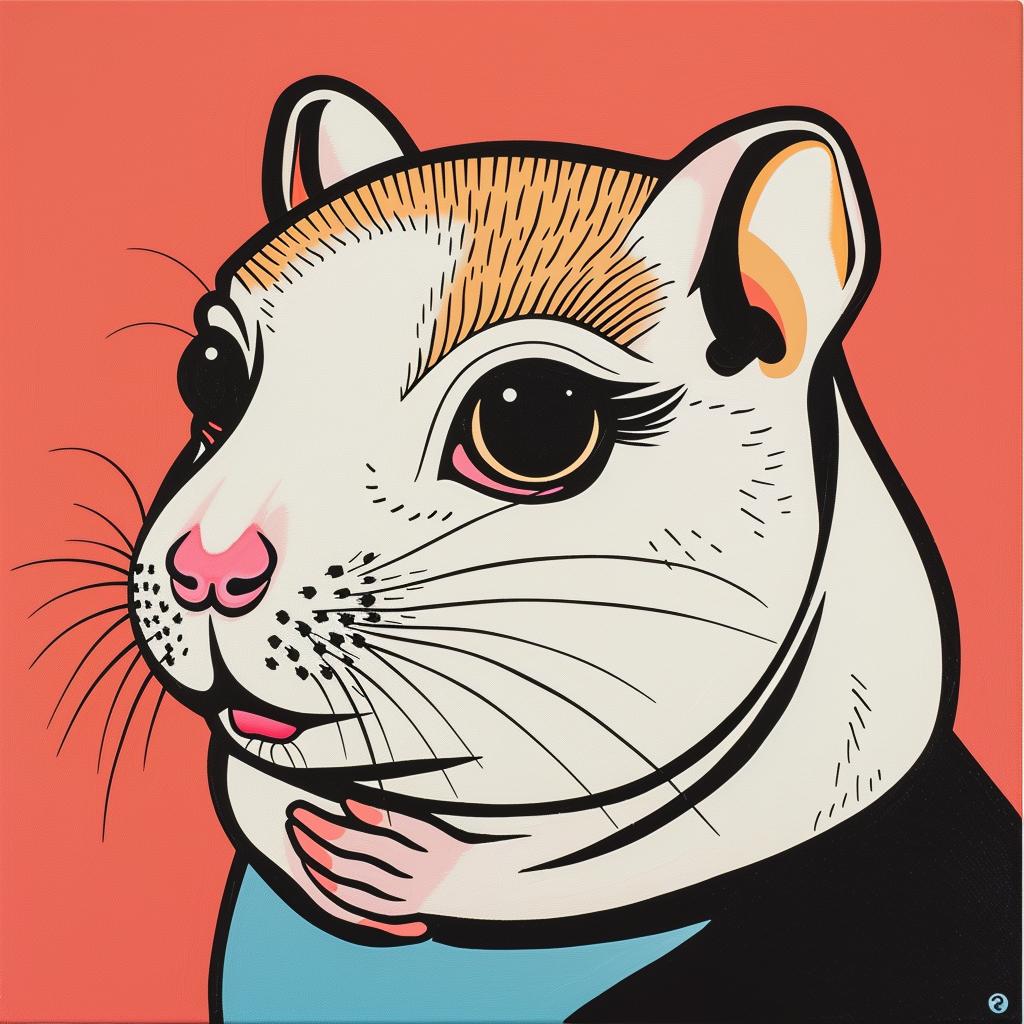 gerbil  blue  shirt  painting  cute  pet  animal  whimsical  colorful  small 973706