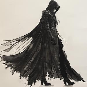 fashion  drawing  grim  reaper  catwalk  cloak  dark  elegant  runway  stylized 1071599