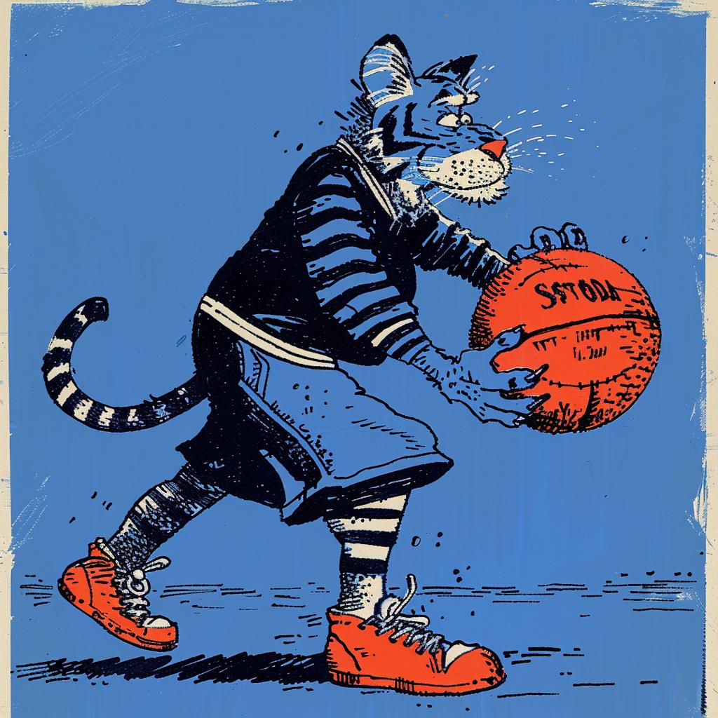 tiger  basketball  player  cartoon  uniform  dribbling  sneakers  anthropomorphic  funny  sport 923229