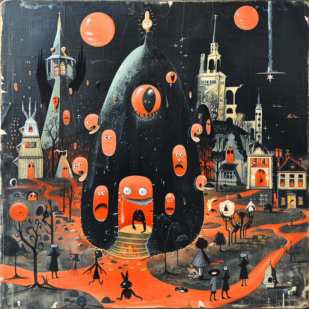 abstract  impressionism  castle  people  walking  colorful  landscape  fantasy  Shaun Tan  artwork 928078