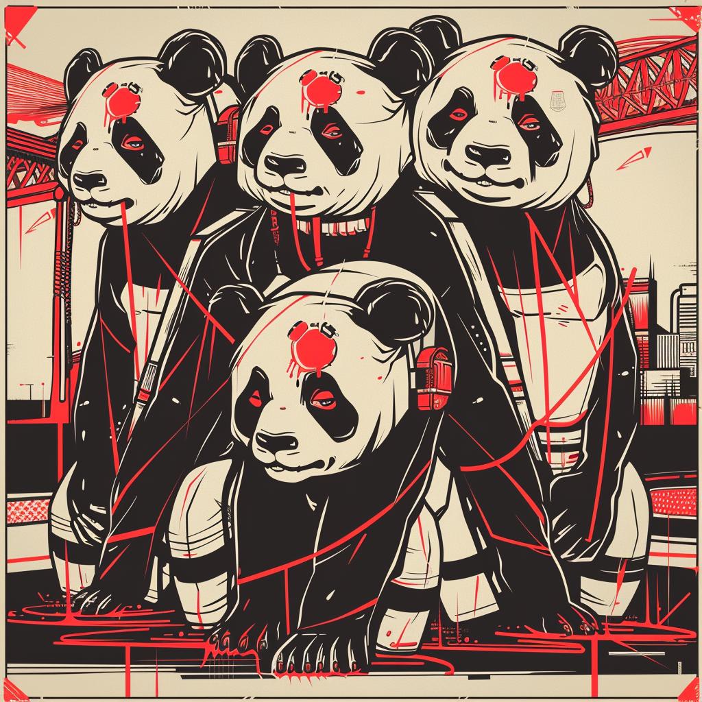 pandas  poster  surreal  creative  stacked  artwork  colorful  design  funny  illustration 939516