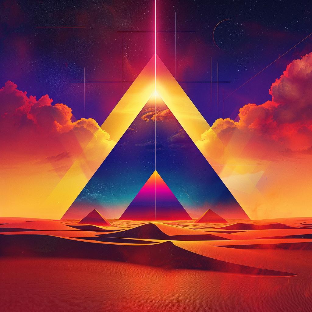 pyramid  sun  desert  abstract  impressionism  graphic  design  collage  art  symbolism 967914