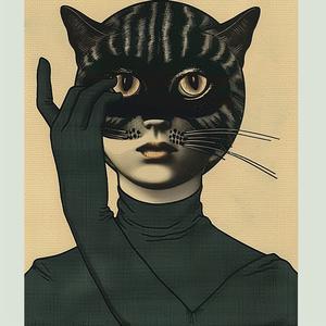 قفازات قناع قطة، فن سريالي إبداعي، تصميم رمزي ريسوغراف، خيالي، 1077766