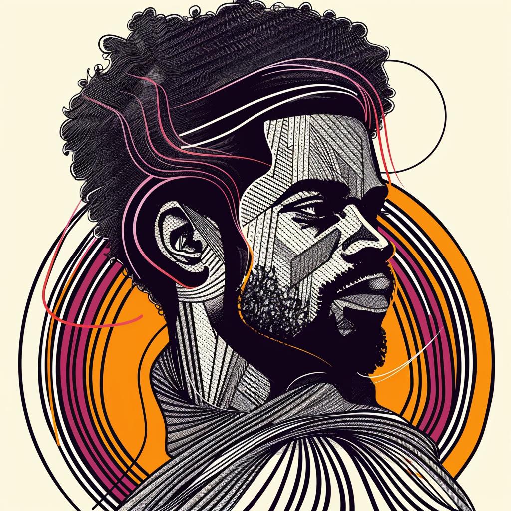 popart  africanamerican  man  beard  circle  portrait  whitebackground  stylized  modern  afro 937546