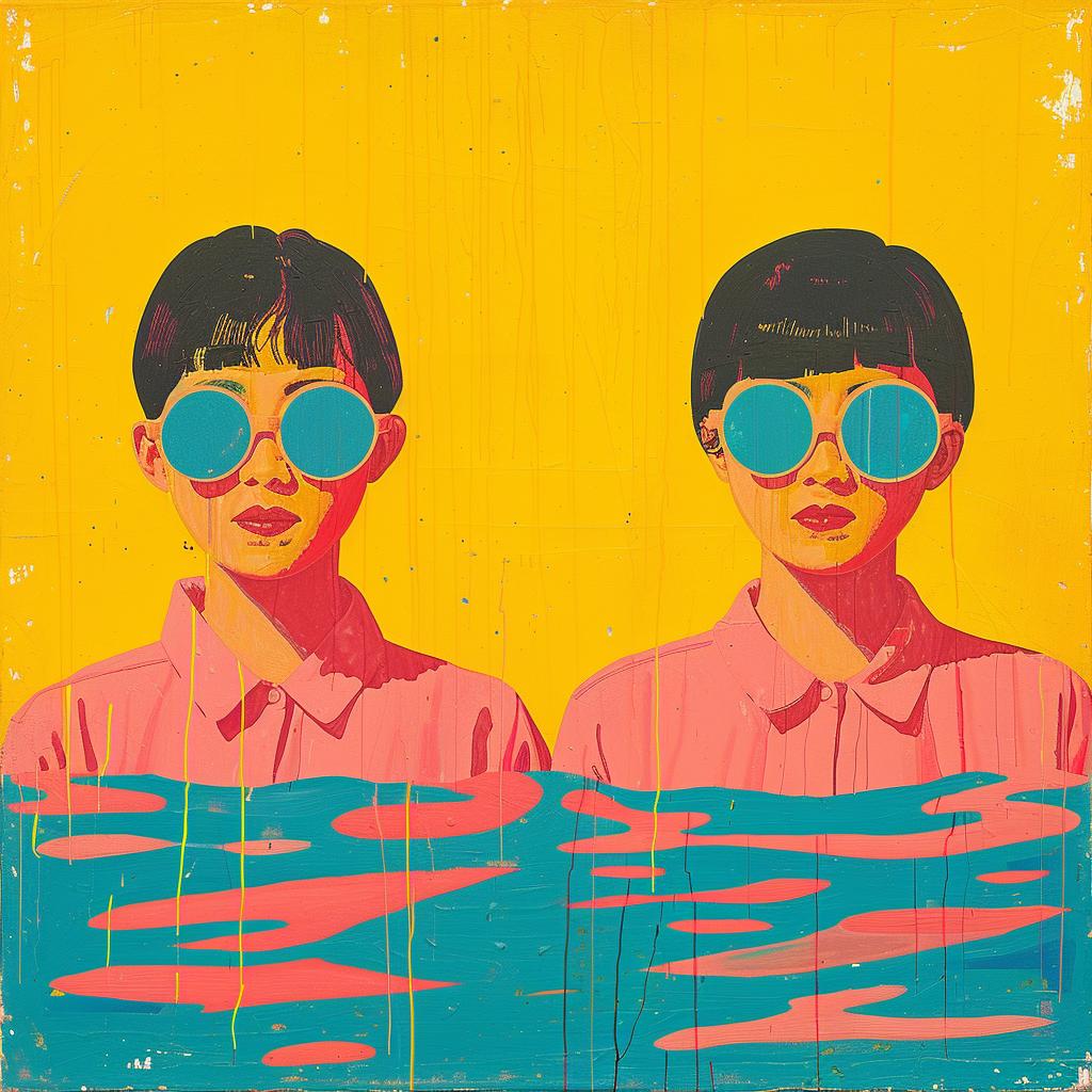 surreal  album  sunglasses  water  people  splash  creative  colorful  art  painting 1017416